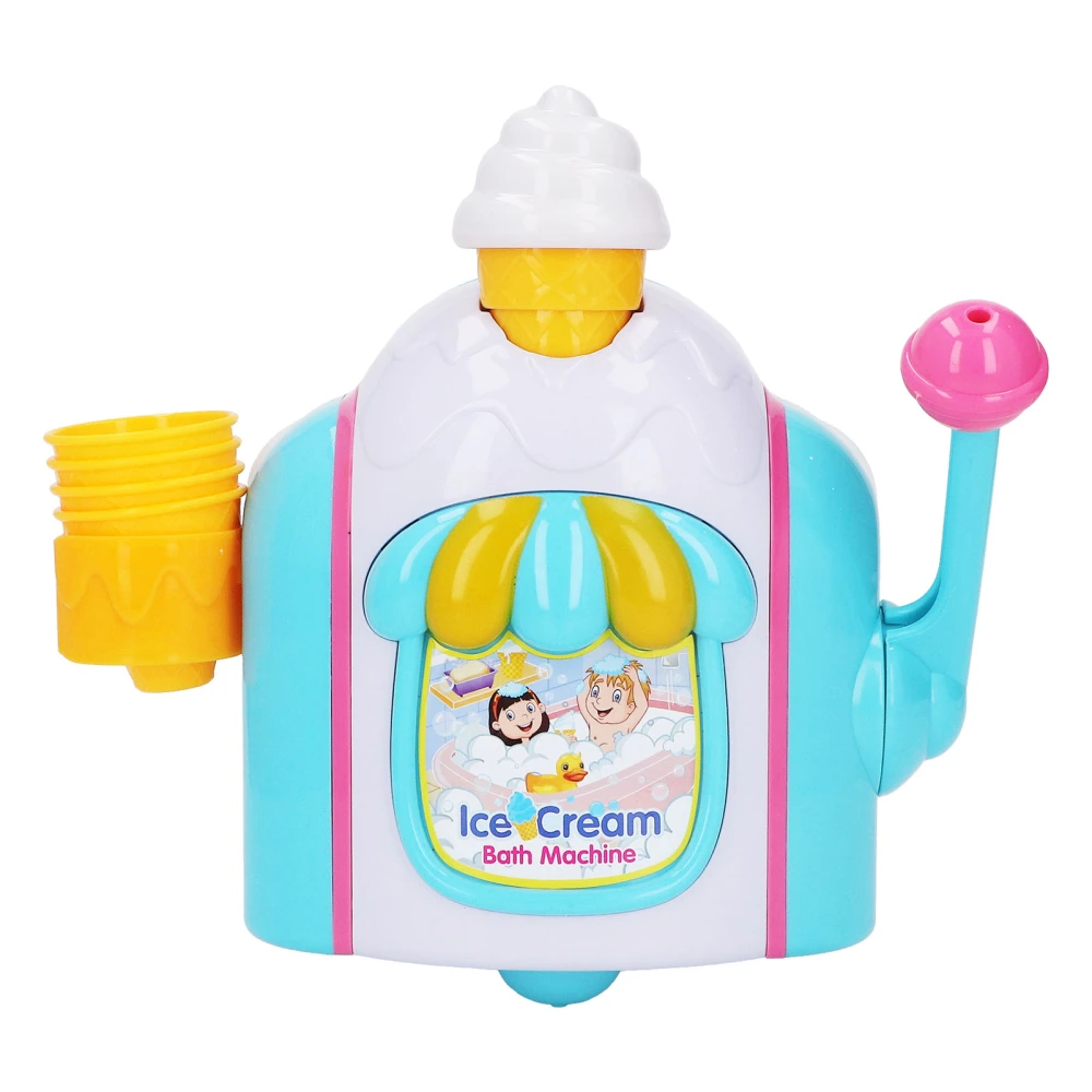 Kids Bubble Machine DIY Ice Cream Shape Foam Powerful Suction Bubble Maker Toy for Bathing Bathroom