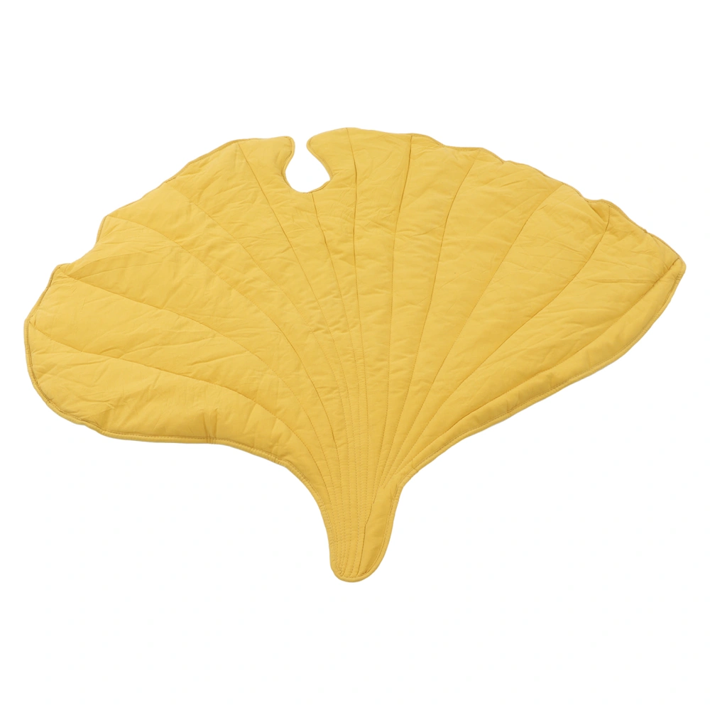 Leaf Shaped Rug Multipurpose Soft Comfortable Special Shaped Baby Crawling Mat for Home Children's Room Decoration Yellow