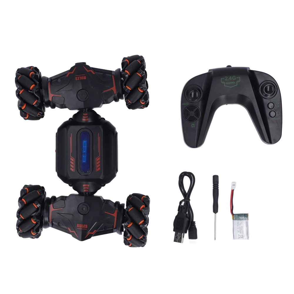 Gesture Sensor RC Car 360 Degree Rotating 2.4G Remote Control Stunt Car with Light for 8 Years Old Above Orange