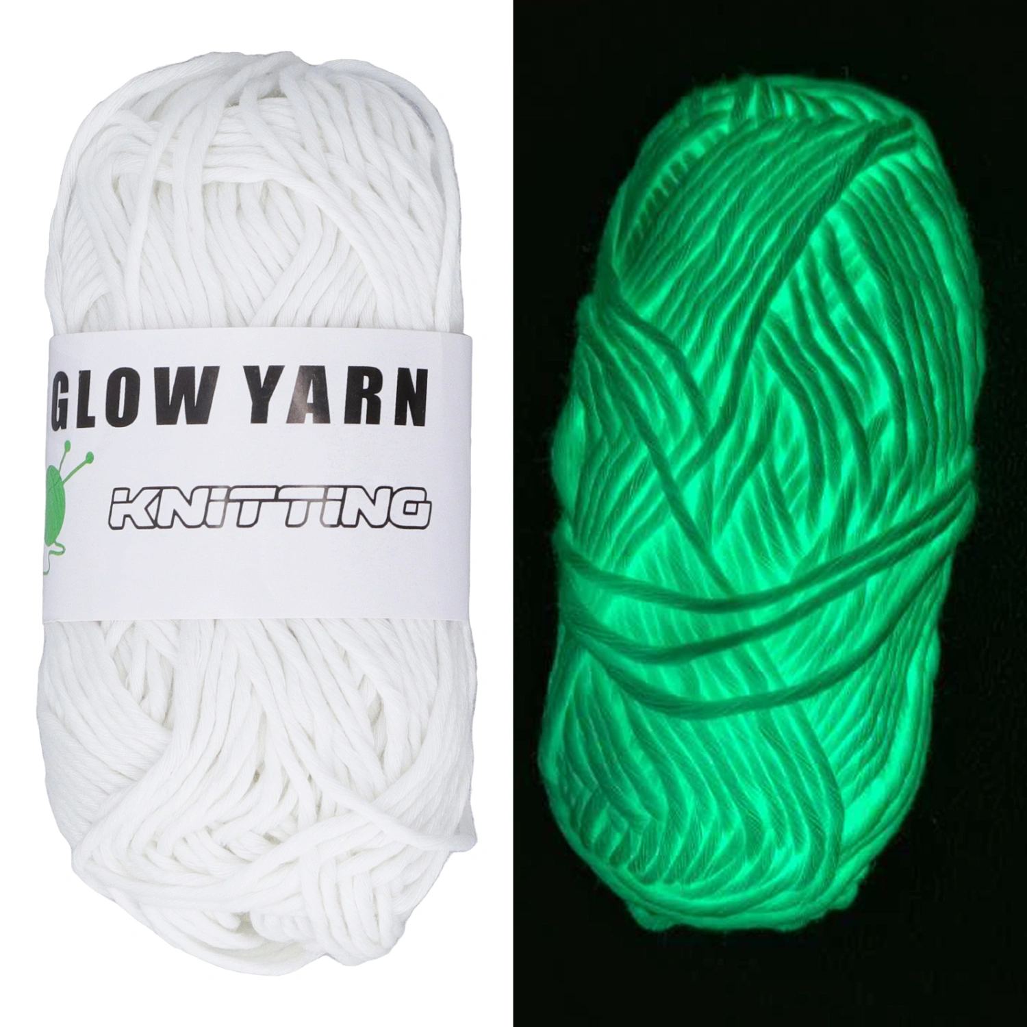 164ft Luminous Chunky Yarn DIY Polyester Weave Glow Luminous Knitted Yarn for Carpet Sweater Hat Color 1