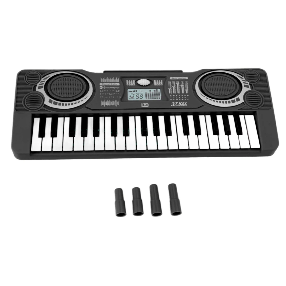 Kid Keyboard Piano Toy 37 Keys Improve Hand Eye Coordination Music Educational Instrument Black