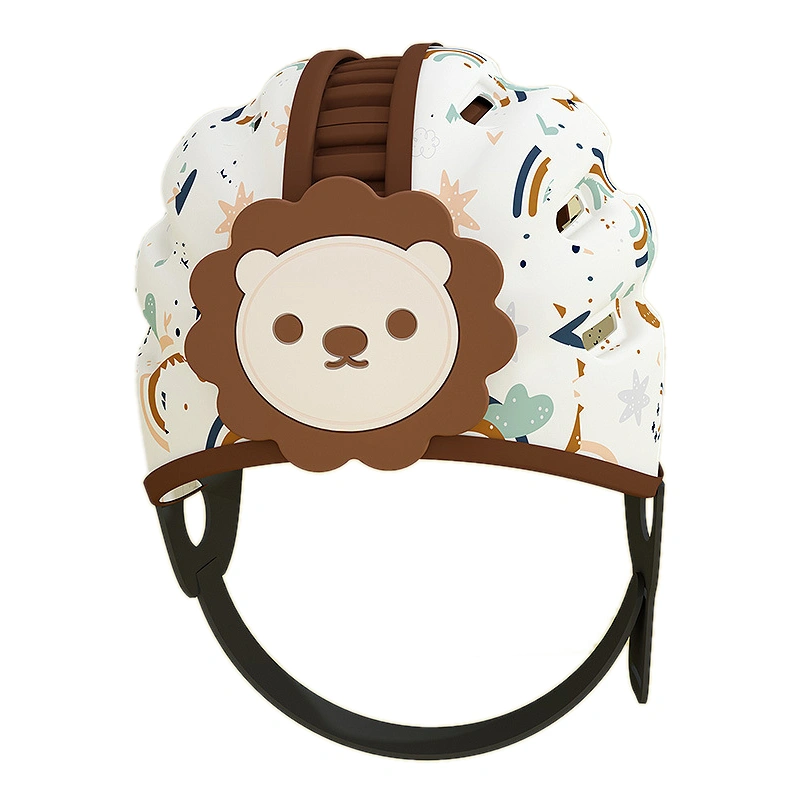 Baby Helmet Cute Breathable Lightweight Infant Crawling and Walking Head Protector Safety Head Cushion Hat Brown