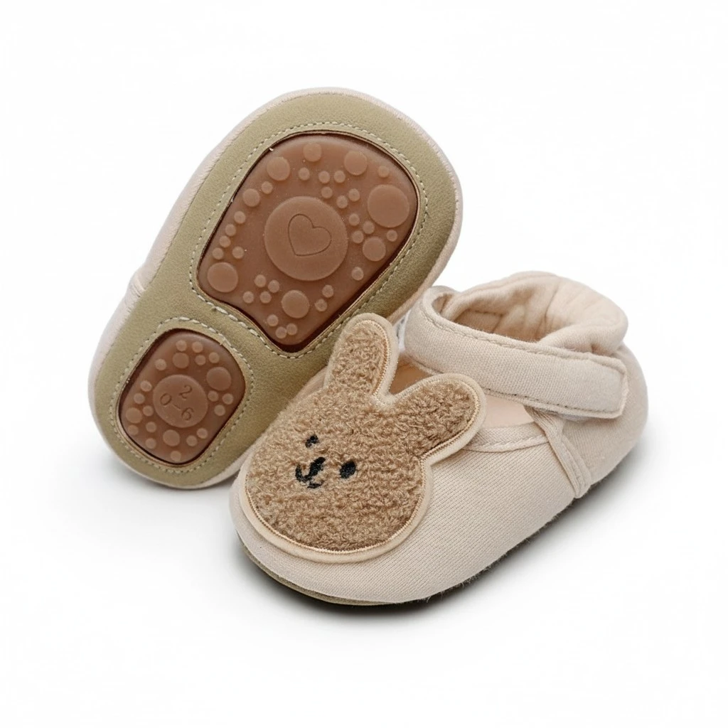 Cartoon Baby Walking Shoes Cute Prevent Slip Bottom Baby Prewalker for Spring Autumn Hard Bottom Rabbit Inner Length 11cm/4.3in (0‑6)