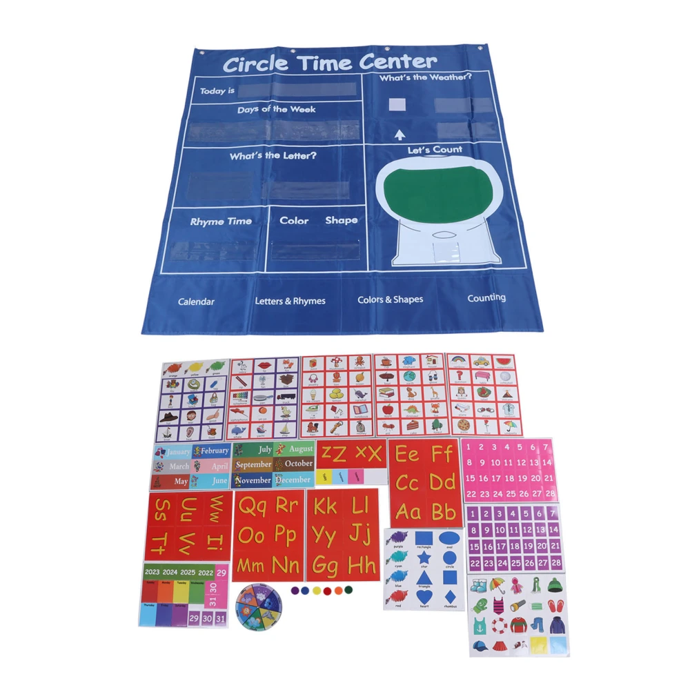 Educational Calendar Set with Letter Word Math Card Stable Learning Preschool Card Set for Children