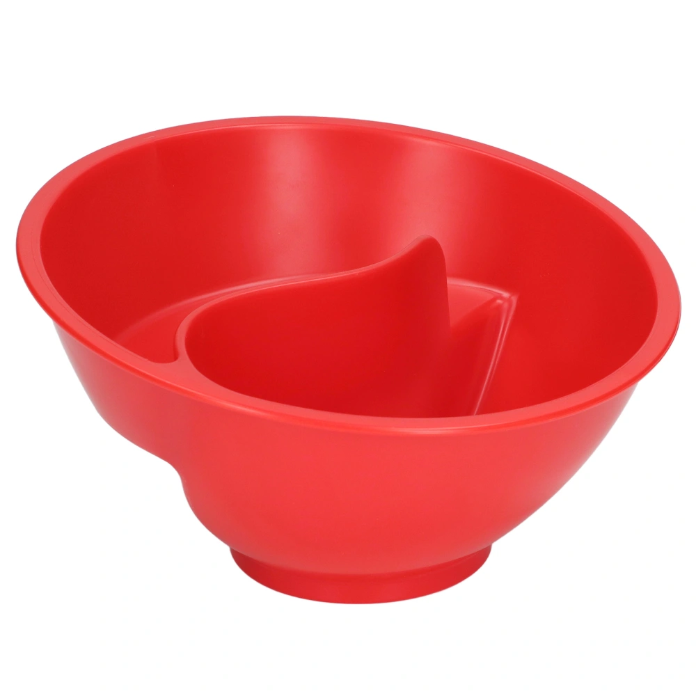 Cereal Divided Bowl Multipurpose BPA Free Stackable Separated Snack Bowl for Ice Cream Yogurt Berries French Fries Red