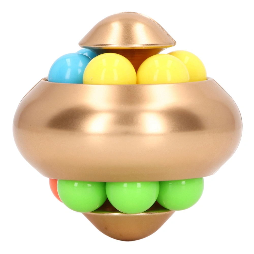 Rotating Ball Puzzle Toy Adult Teenager Portable Funny Stress Relief Bead Rotation Toy for Home Office Gold