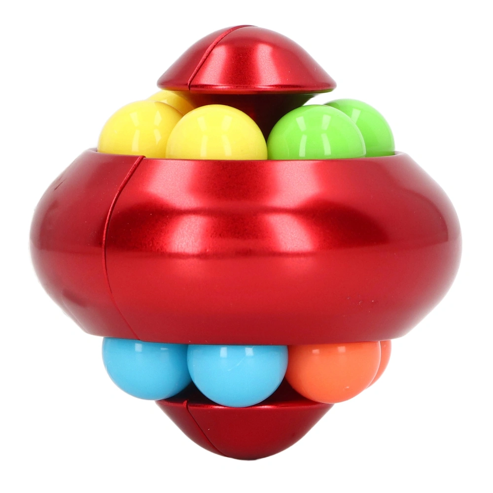 Rotating Ball Puzzle Toy Adult Teenager Portable Funny Stress Relief Bead Rotation Toy for Home Office Red