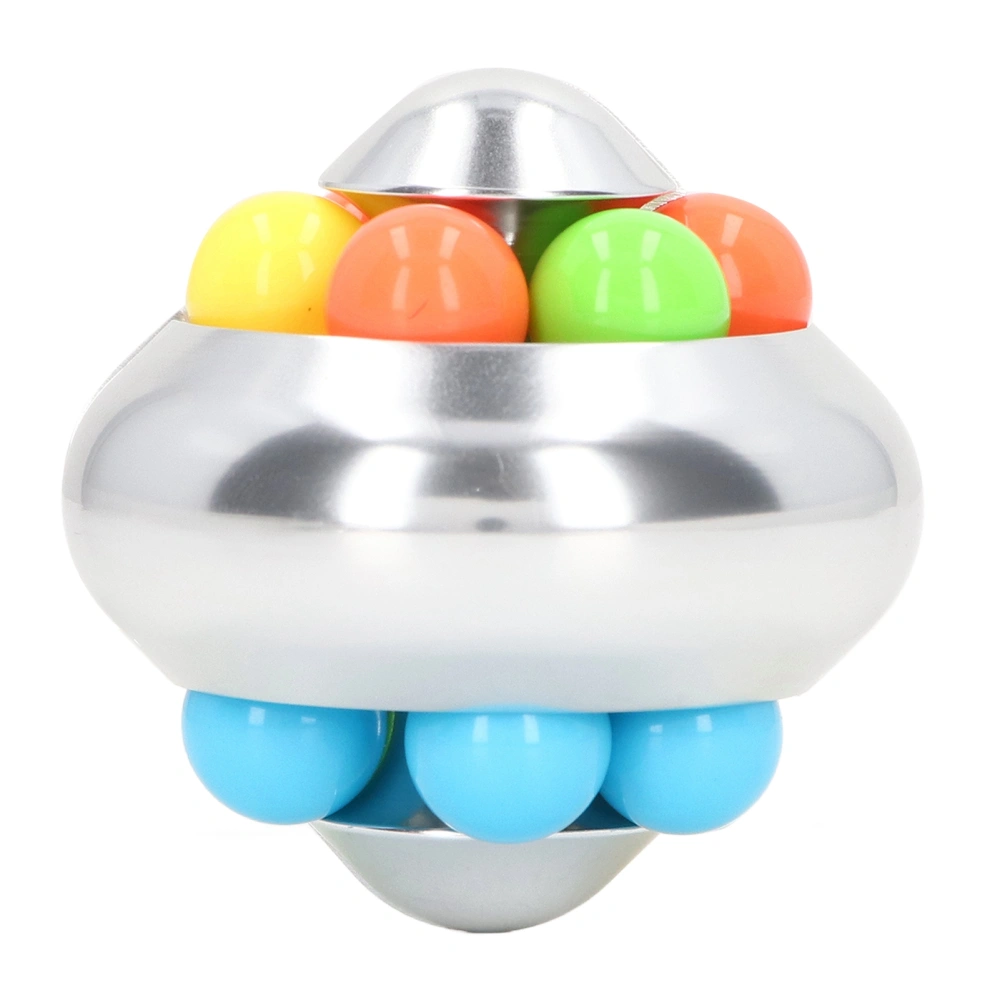 Rotating Ball Puzzle Toy Adult Teenager Portable Funny Stress Relief Bead Rotation Toy for Home Office Silver