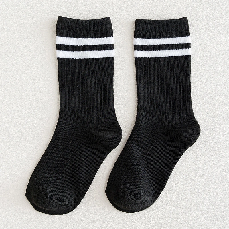 Mid-calf Length College Style Parallel Bars Trendy Retro Women's Striped Socks