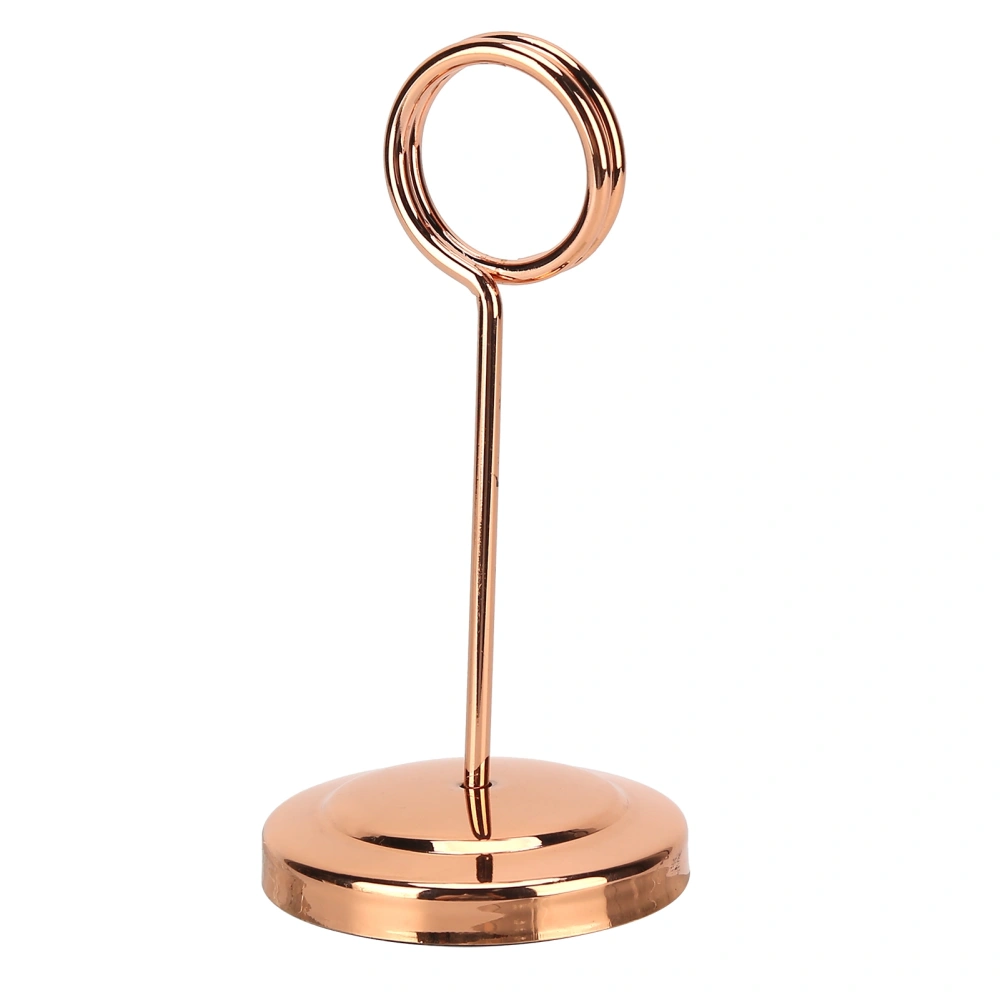 Table Number Holder Stainless Steel Durable Fade Resistant Lightweight Picture Clip for Hotel Restaurant10.5cm Rose Gold