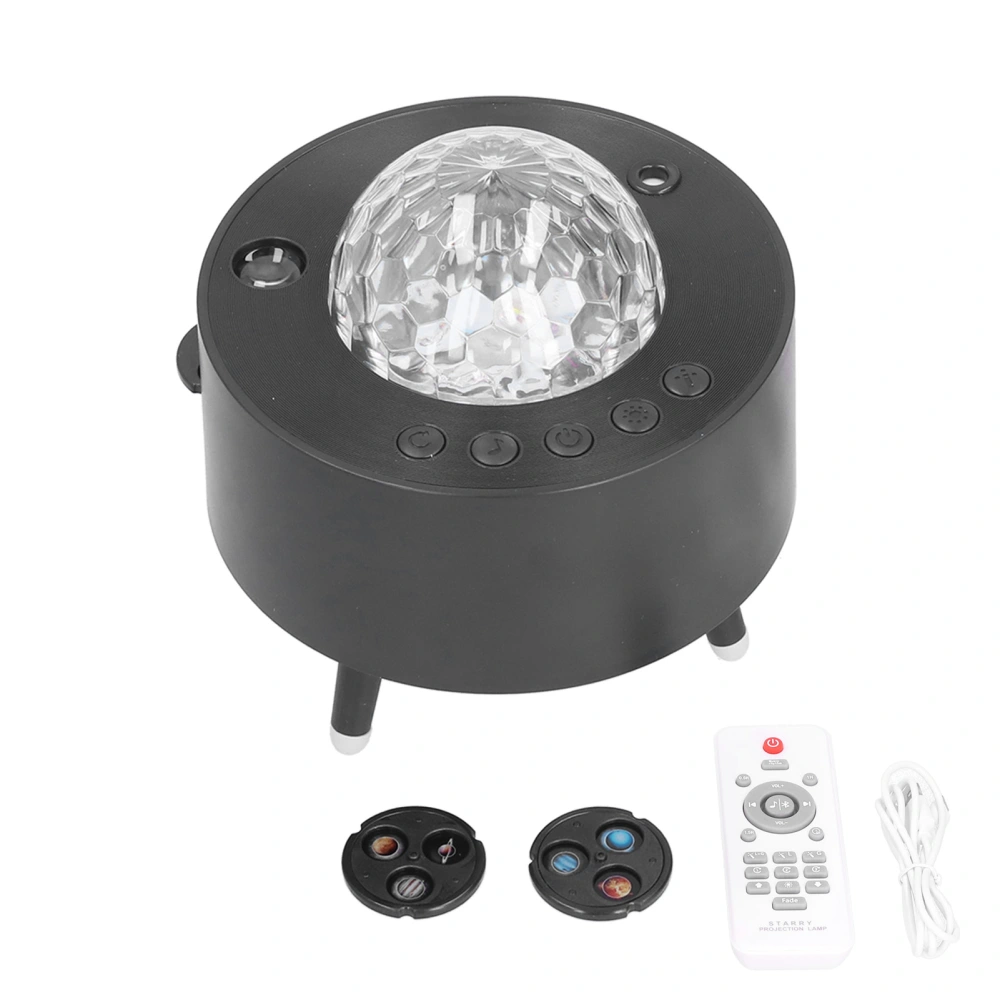 LED Star Projector USB Powered Projection Lamp Black Bluetooth Connection and Music Player Night Lamp for Party