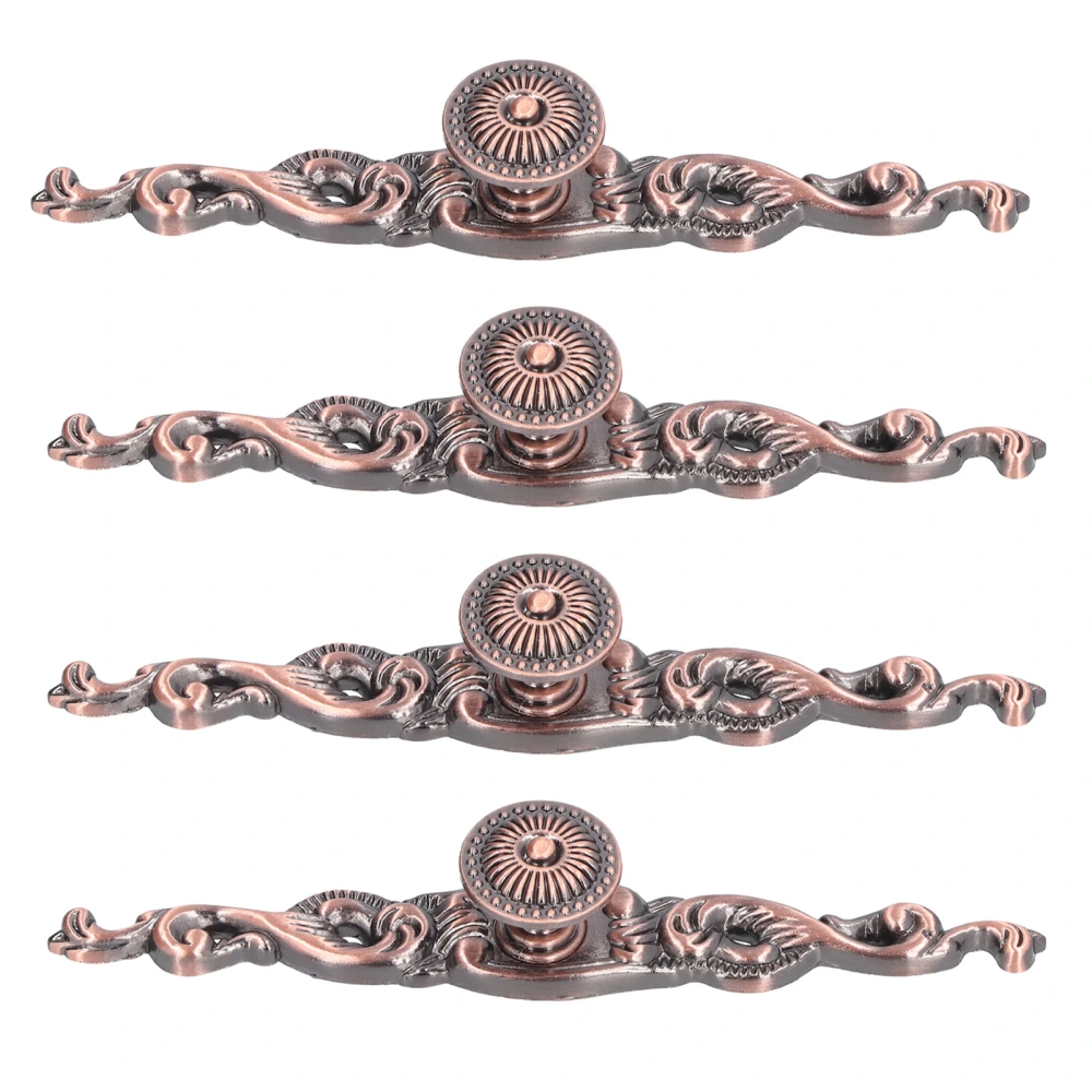 4 Set Modern Antique Handle Red Bronze Cabinet Pull Knob Furniture Accessory for Home Bedroom