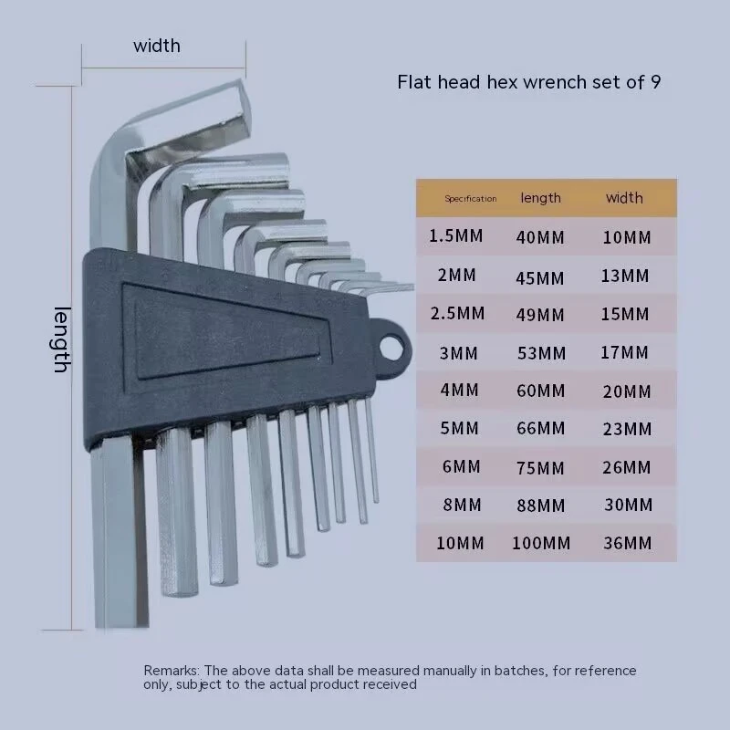 Hexagonal Wrench 9-piece Set Hexagonal Rod