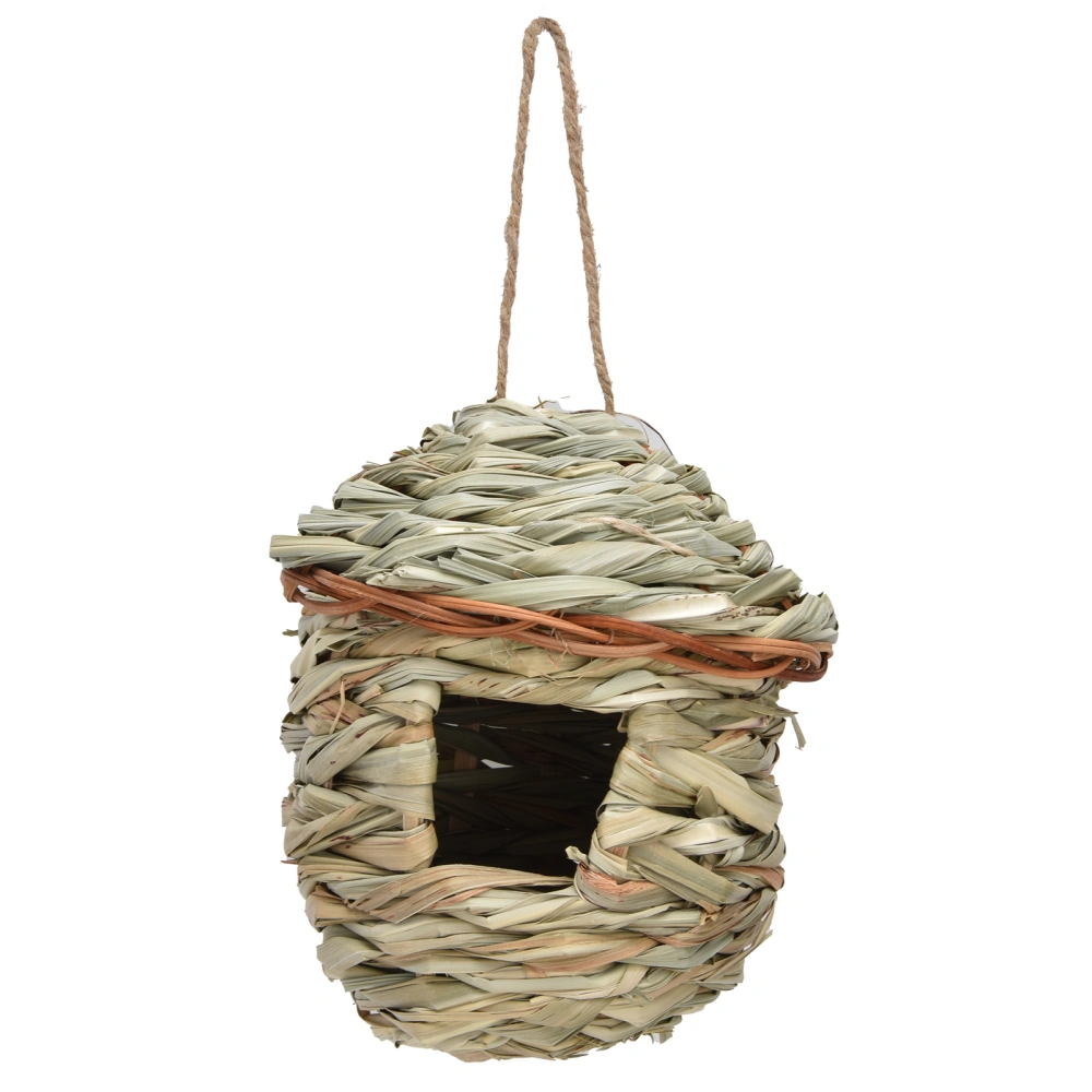 Hand Woven Bird Hut Degradable Decorative Bird House Bird Nest for Outdoor Gardening