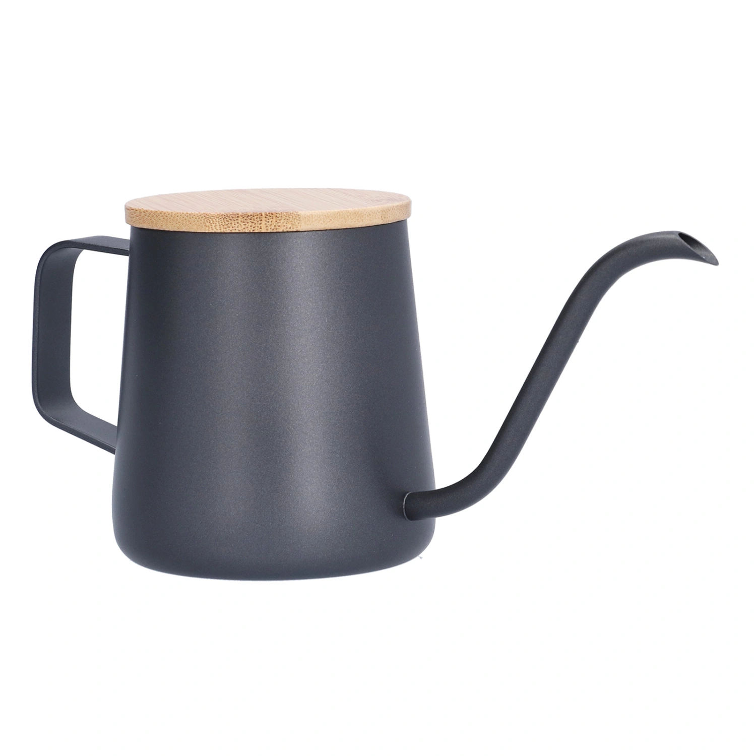 350ml Stainless Steel Coffee Pot Long Narrow Spout Manual Coffee Making Kettle with Bamboo Lid