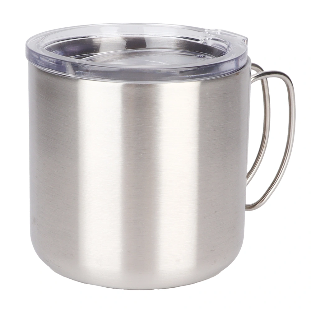 304 Stainless Steel Mug with Handle Portable Wide Mouth Cup for Home Restaurant Coffee Shop