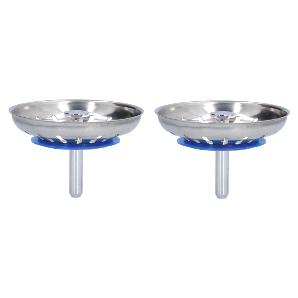 2Pcs Home Kitchen Sink Strainer Plug Stopper 304 Stainless Steel AntiClogging Sink Accessories