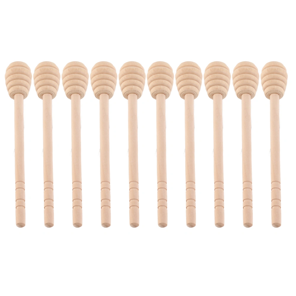 10PCS Wood Honey Stick Honey Dipper Stick Honey Stirrer Honey Mixing Stick For Home