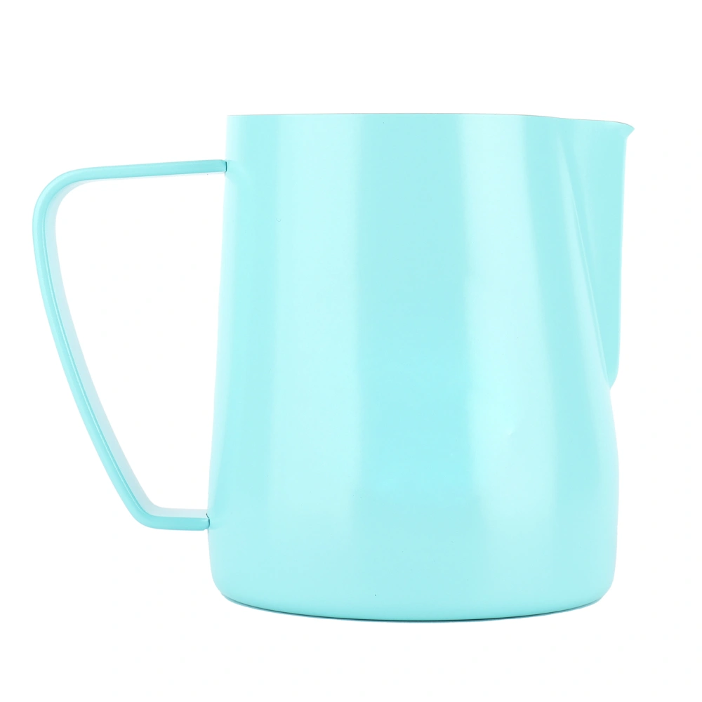 Pointed Mouth Coffee Frothing Cup Stainless Steel Milk Pitcher for Home Coffee ShopMint Green 600ml