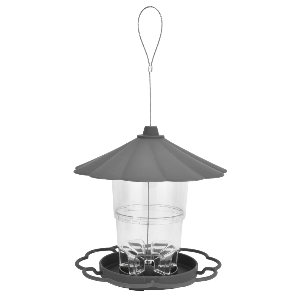 Transparent Hanging Bird Feeder PavilionShaped Bird Feeder with Roof for Garden Courtyard