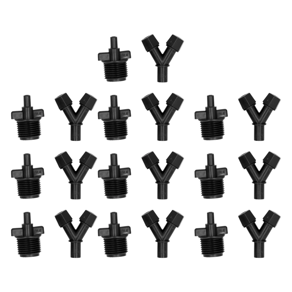 10Pcs G1/2 Garden Sprayer Nozzle Plastic Misting Double Nozzle for Lawn Agriculture