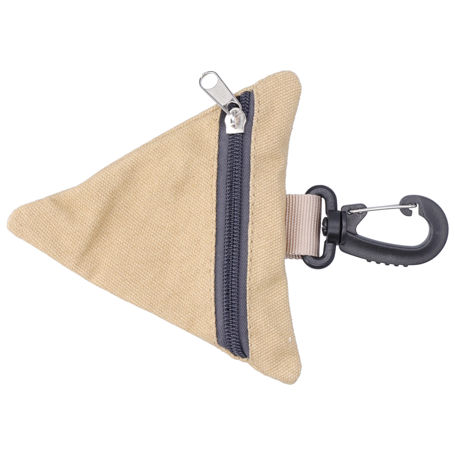 Portable Coin Purse Oxford Cloth Outdoor Triangular Money Key Storage Waist Bag with BuckleKhaki