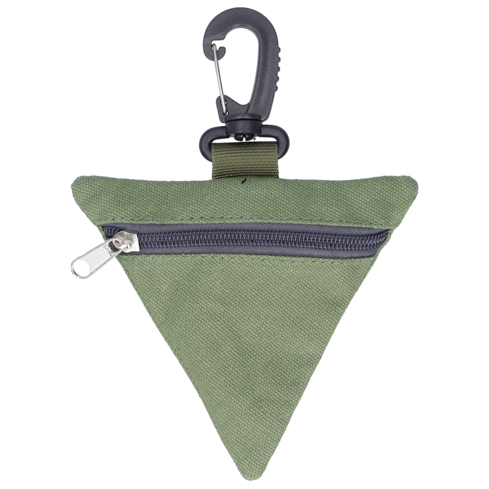 Portable Coin Purse Oxford Cloth Outdoor Triangular Money Key Storage Waist Bag with BuckleGreen