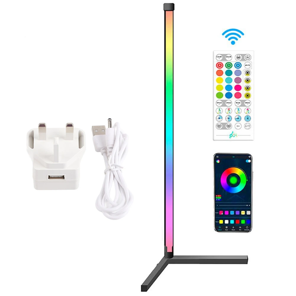 RGB Corner Floor Lamp Color Changing LED Mood Lighting Dimmable LED Standing Lamp Night Light with Remote Control