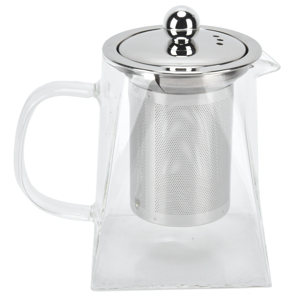 Transparent Glass Teapot with Removable 304 Stainless Steel Filter Tea Kettle for Home Office550ml