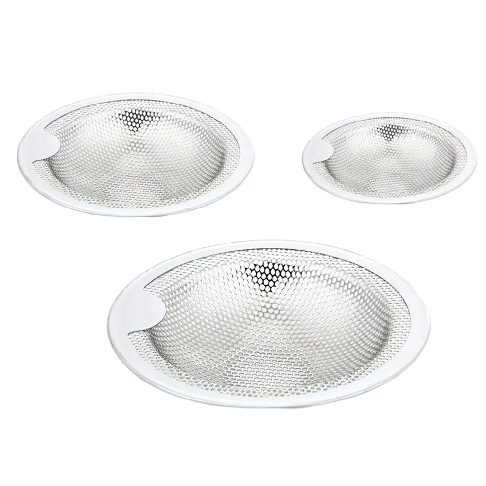 3PCS Kitchen Sink Strainer Stainless Steel Drain Catcher Anti Clogging Washbasin Strainer for Kitchen Bathroom