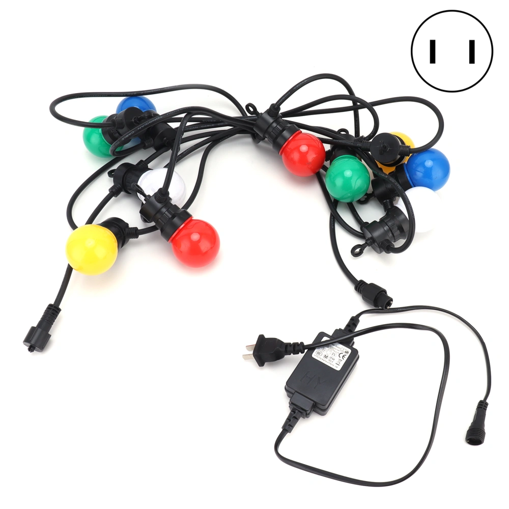 G50 Bulb String Light 5M 10LED Colorful Hanging RGB Globe Lights for Outdoor Courtyard Garden DecorUS Plug 100‑240V