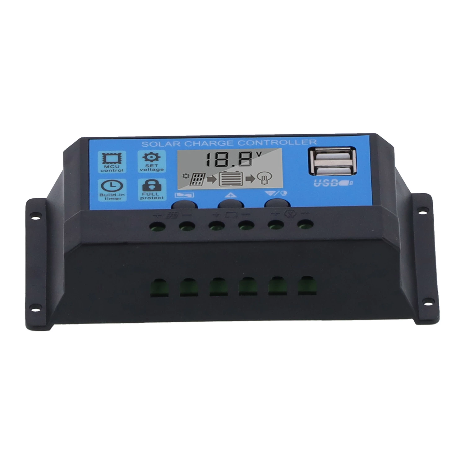 30A 12V 24V 2‑Way MOS Solar Charge Controller PWM 3 Stage Battery Regulator Solar Panel Controller