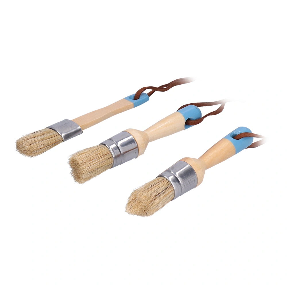 3PCS Paint Brush with Wooden Handle for Furniture Wall Painting Projects DIY Home Decor