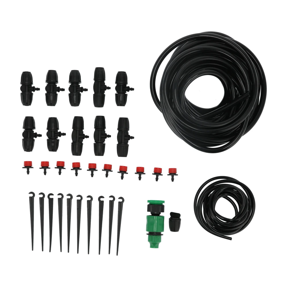 10m 8/11 Hose Adjustable Drippers Tee Kit Garden Automatic Watering Drip Irrigation System