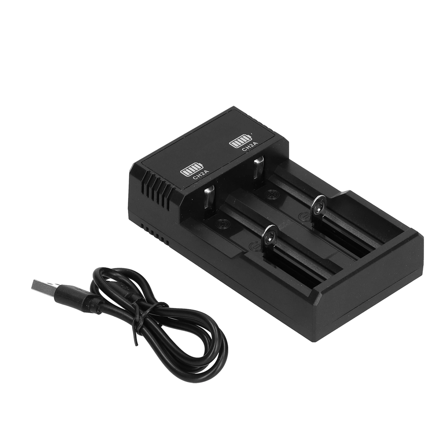 Universal Battery Charger 2 Bay USB Rapid Charge with Indicator Light for 18500 26650 Lithium Battery