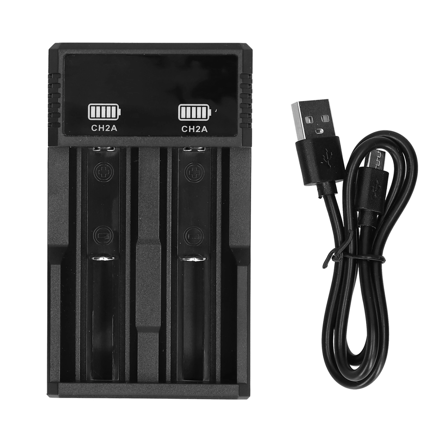 Universal Battery Charger 2 Bay USB Rapid Charge with Indicator Light for 18500 26650 Lithium Battery