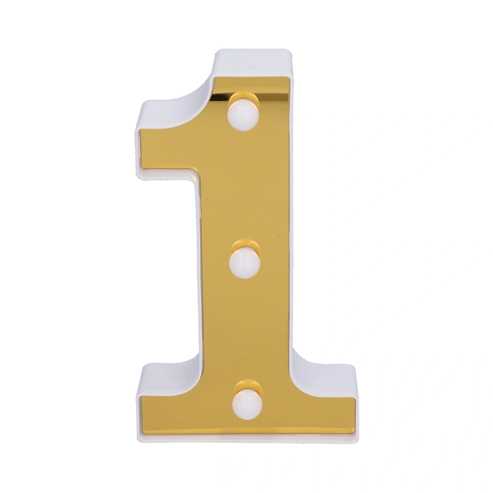 Number 1 Sign Decorative LED Light for Wedding Birthday Party Christmas Home Bar Decoration Warm White