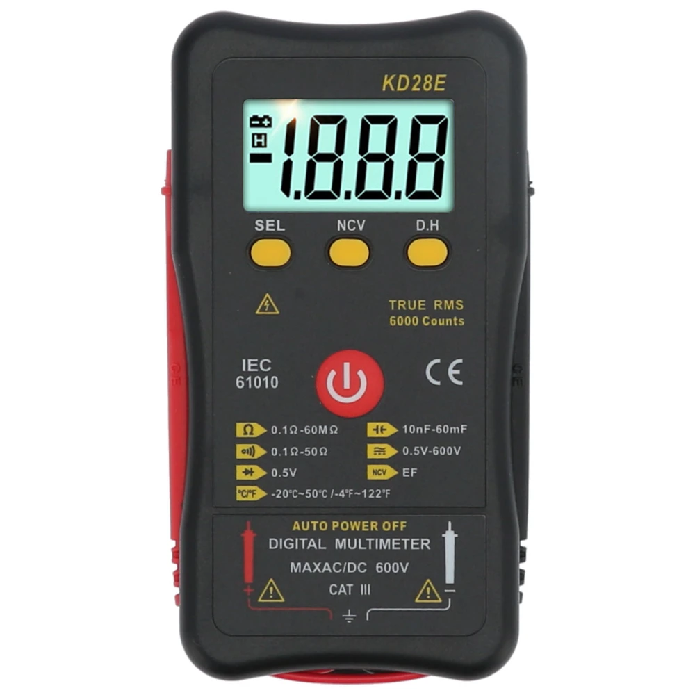 Multifunction Digital Multimeter DataRetention NonContact Type True RMS Intelligent Portable Voltmeter(KD28E )