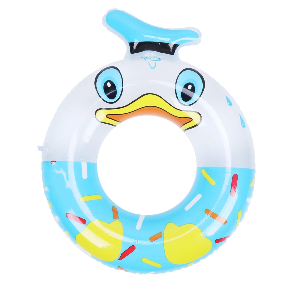 Kids Pool Tube Cartoon Swimming Ring Thickened Inflatable Pool Float Tube Beach Toys for Children Blue