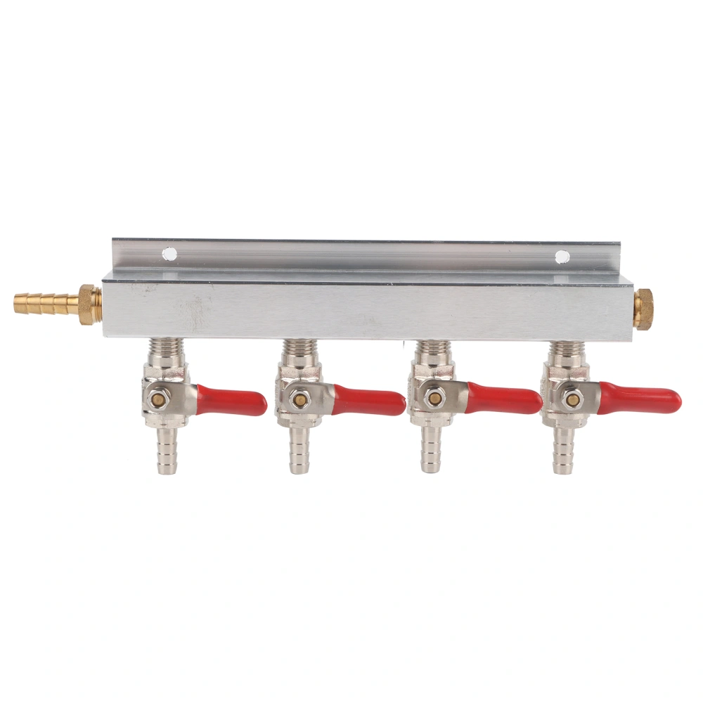 4 Way CO2 Gas Distribution Manifold with 5/16in Beer Integrated Check Valves Home Brewing Supplies