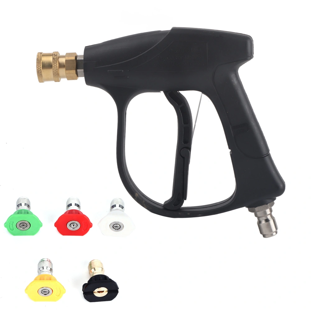 3/8in Inlet 3000 PSI High Pressure Washer Sprayer with 5 Spray Nozzle Tip for Car Washing Supplies