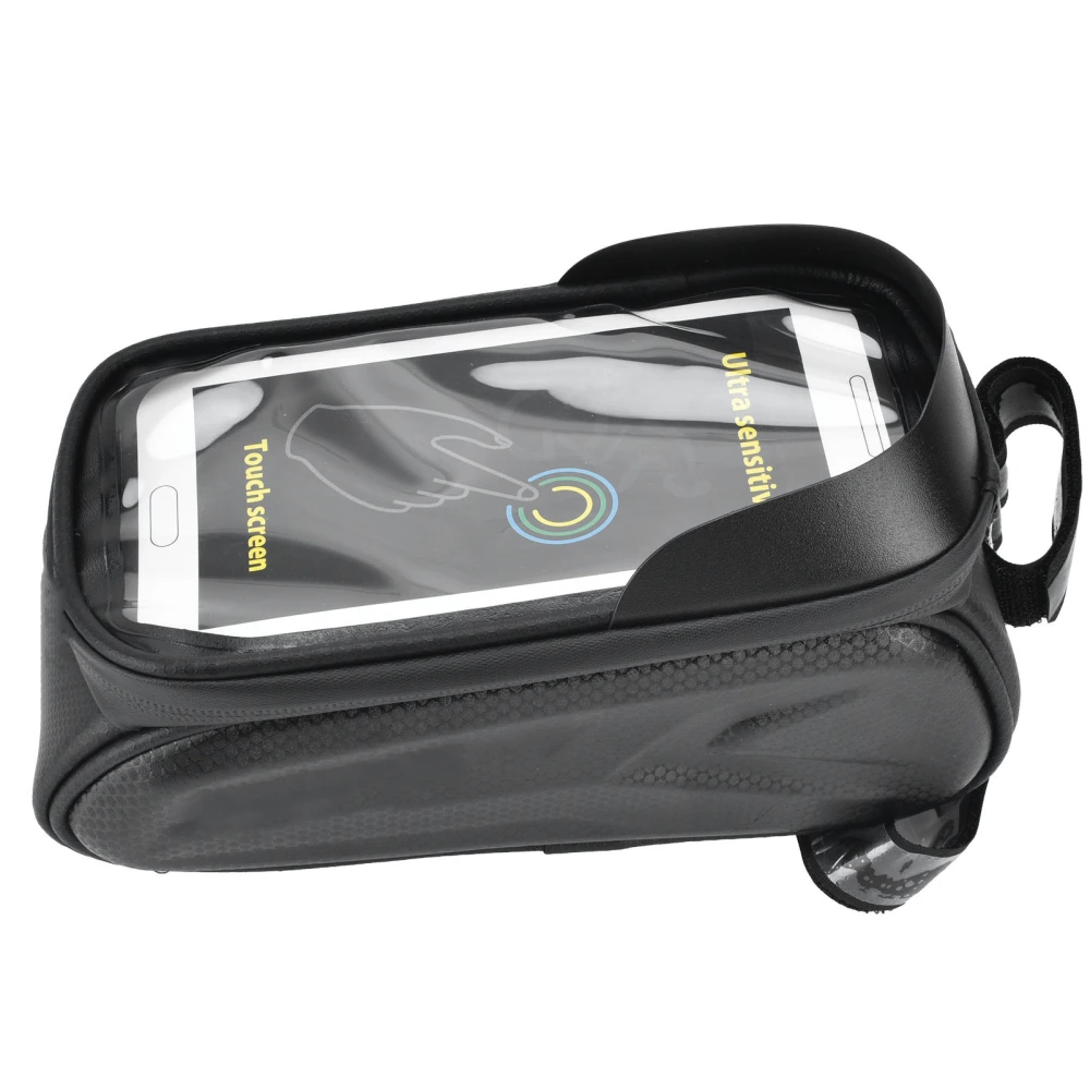 Bicycle Bag Waterproof Mountain Road Bicycle Front Frame Tube Saddle Bag Touch Screen Phone Holder for Outdoor Sports Cycling