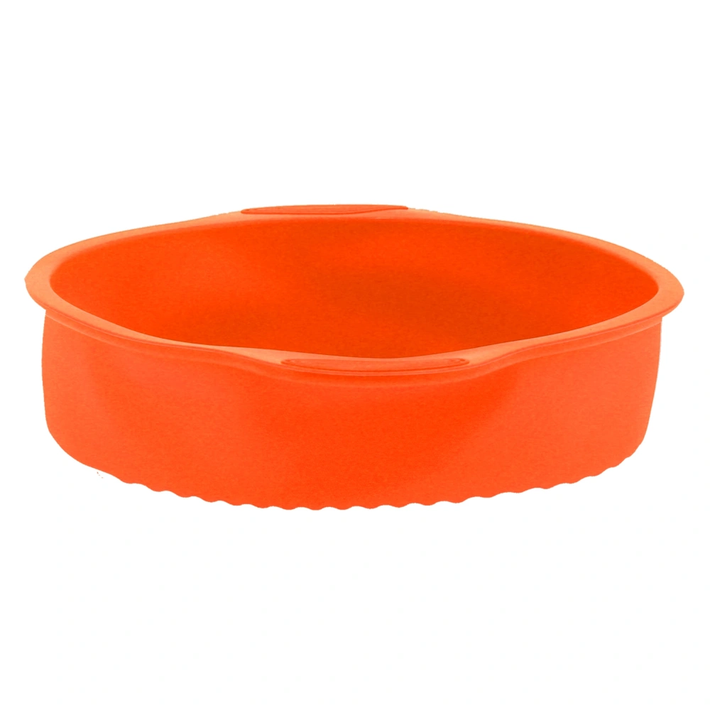 9in Round Silicone Cake Mold Pan NoStick Bread Baking Pan for Home Kitchen Bakery(Orange )