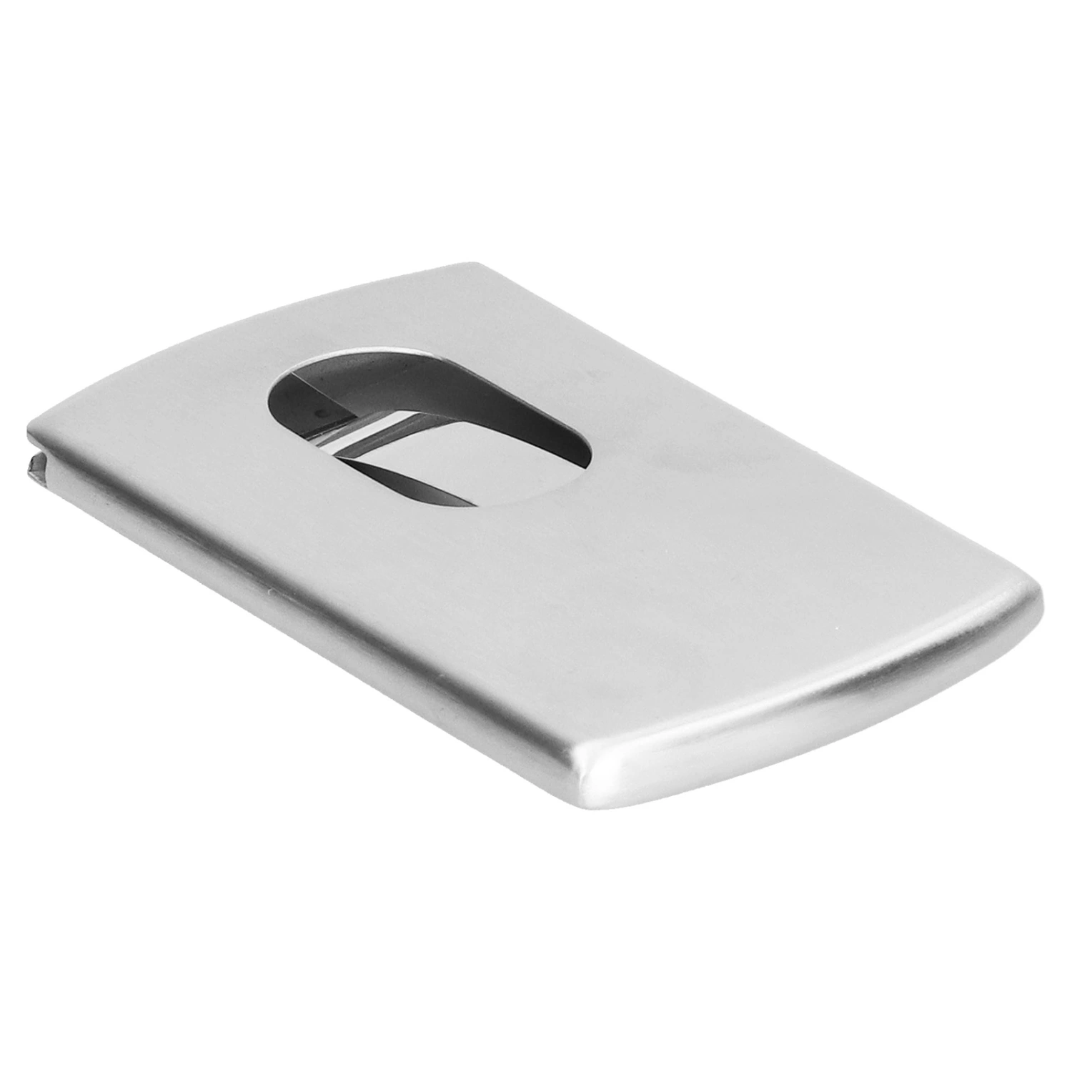Card Holder Hand Push Type Stainless Steel Credit Card ID Card Storage Box Organizer for Daily and Business Use