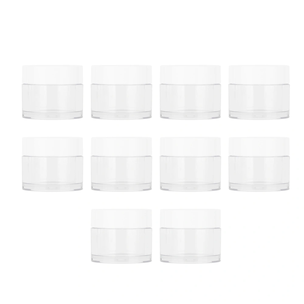 10Pcs 20g Round Empty Container Jar Refillable for Cream Cosmetic Lotion Ointment Transparent