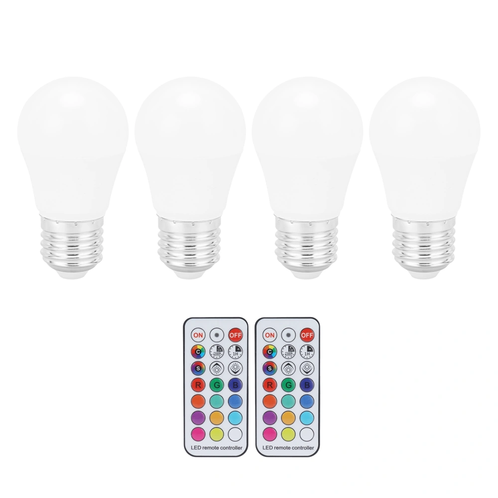 4Pcs 12 Color RGB LED Light Bulb 5W Color‑Changing 500LM Dimmable E27 E26 Spiral Colorful Bulb