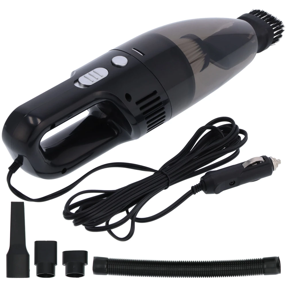 120W 12V Vacuum Cleaner Wet and Dry Dual Use Multiple Filter Visible Dust Box Car Interior CleanerBlack