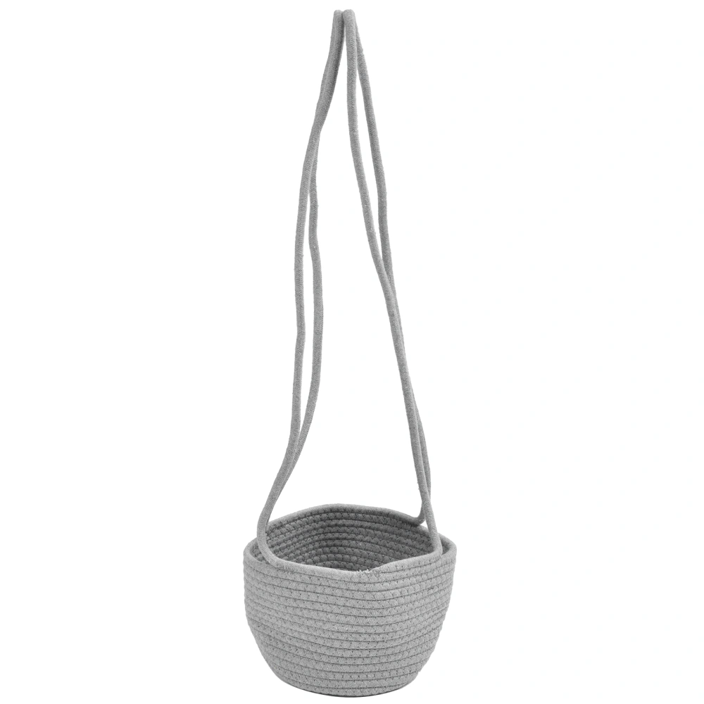 Hanging Basket Cotton Jute Rope Durable Hanging Planter Plant Holder Storage Organizer Home DecorGray