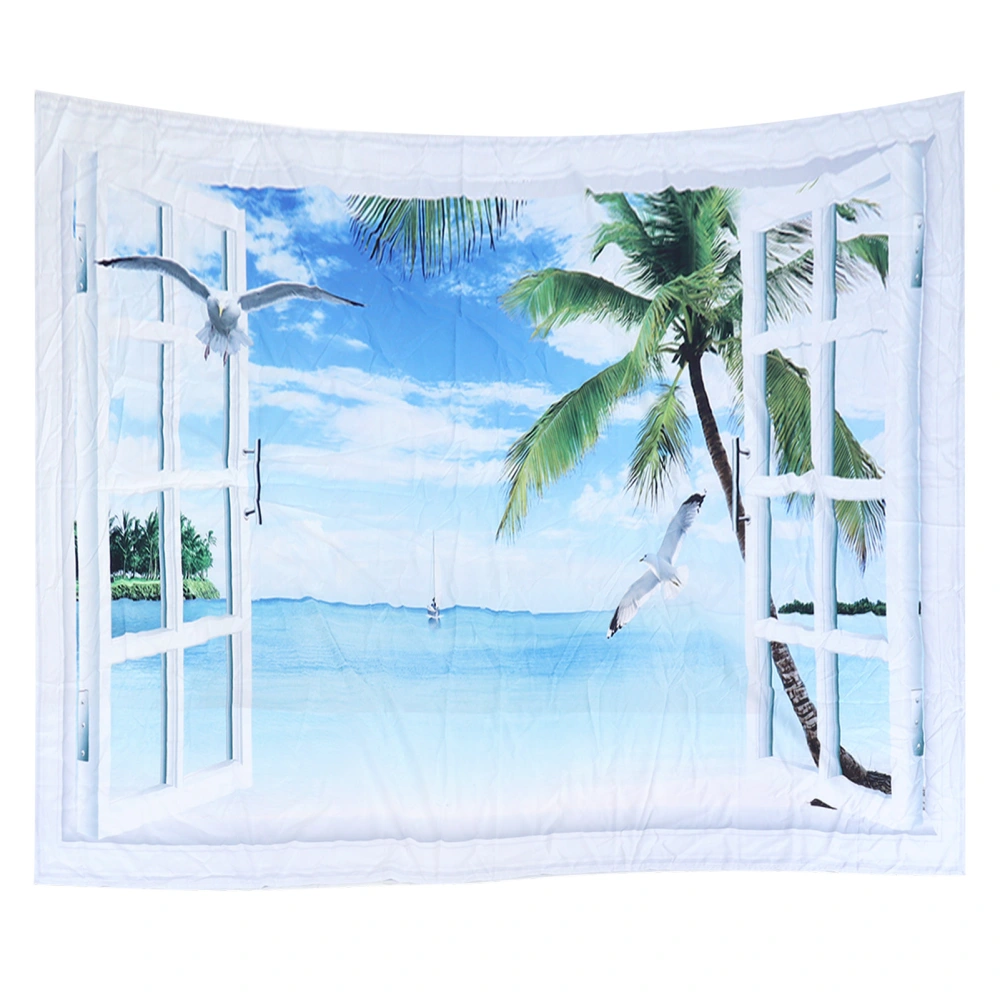 Tapestry 6.6x4.9ft Polyester Fiber Material Beach Landscape Pattern Wall Hanging Tapestry for Bedroom Living Room Dining Room