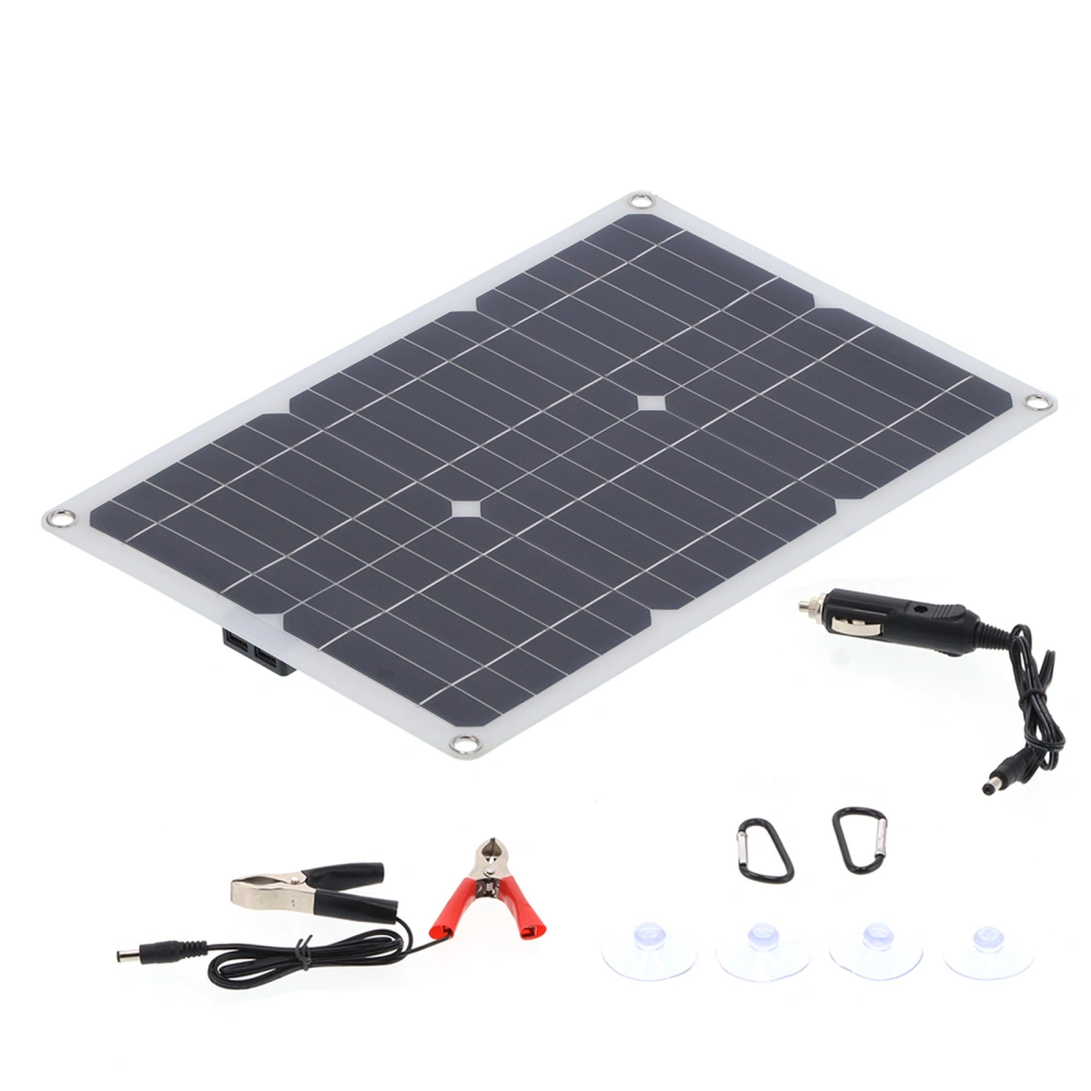 23W Flexible Solar Panel Kit Dual USB+DC Output Solar Charger Module for 12V Car Battery